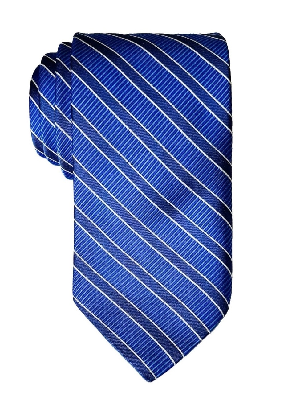 Tommy Hilfiger 100% Silk Navy & Blue Striped Men’s Necktie - Gorgeous EUC
